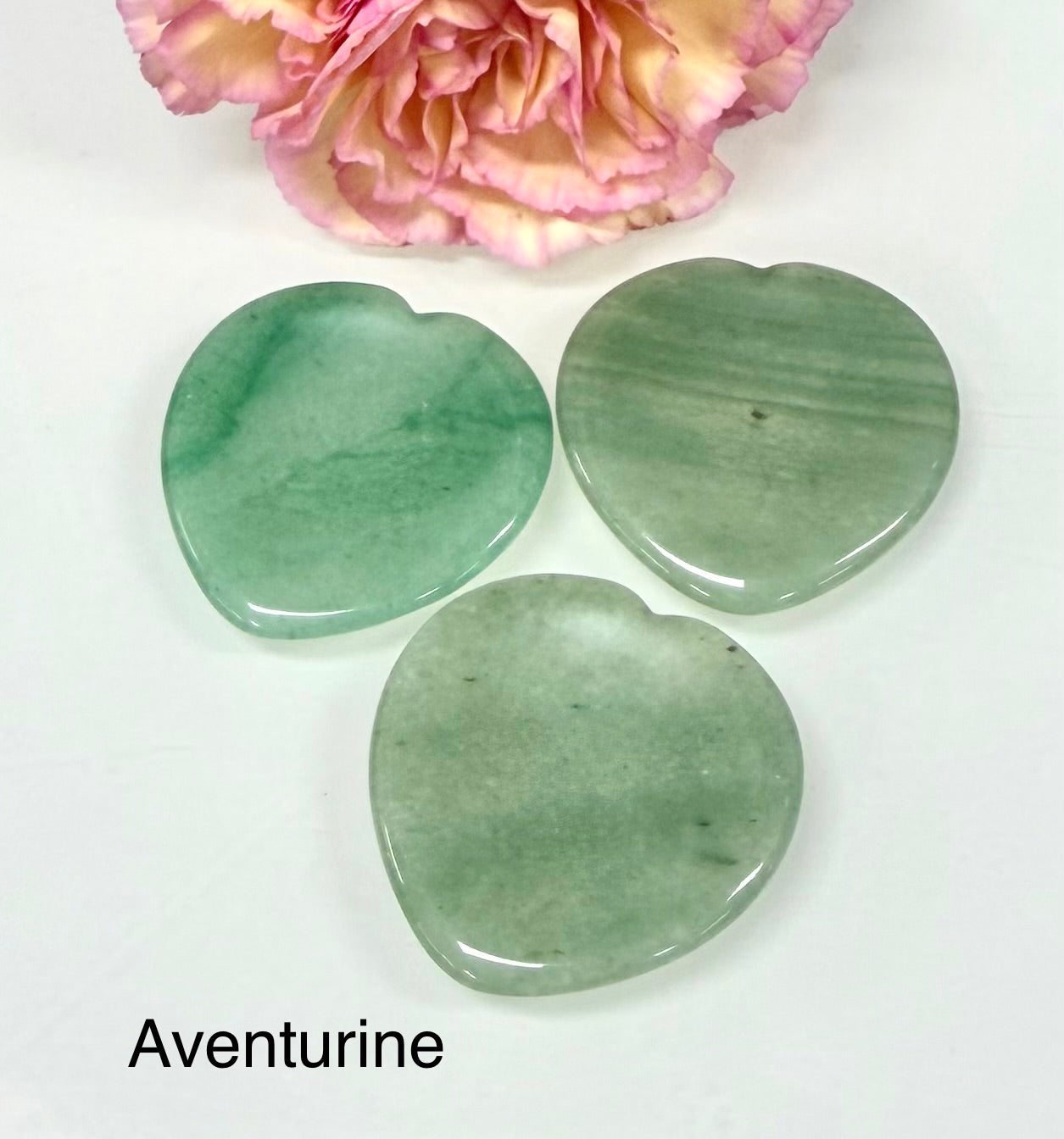 12 PCs Natural Crystal Heart shaped Worry Stone Healing Energy