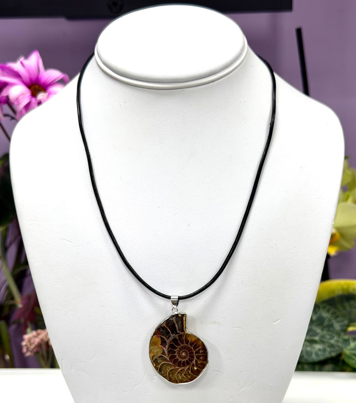 Wholesale Lot 12 Pcs Ammonite Pendant with Rhodium Findings Healing Crystal Energy