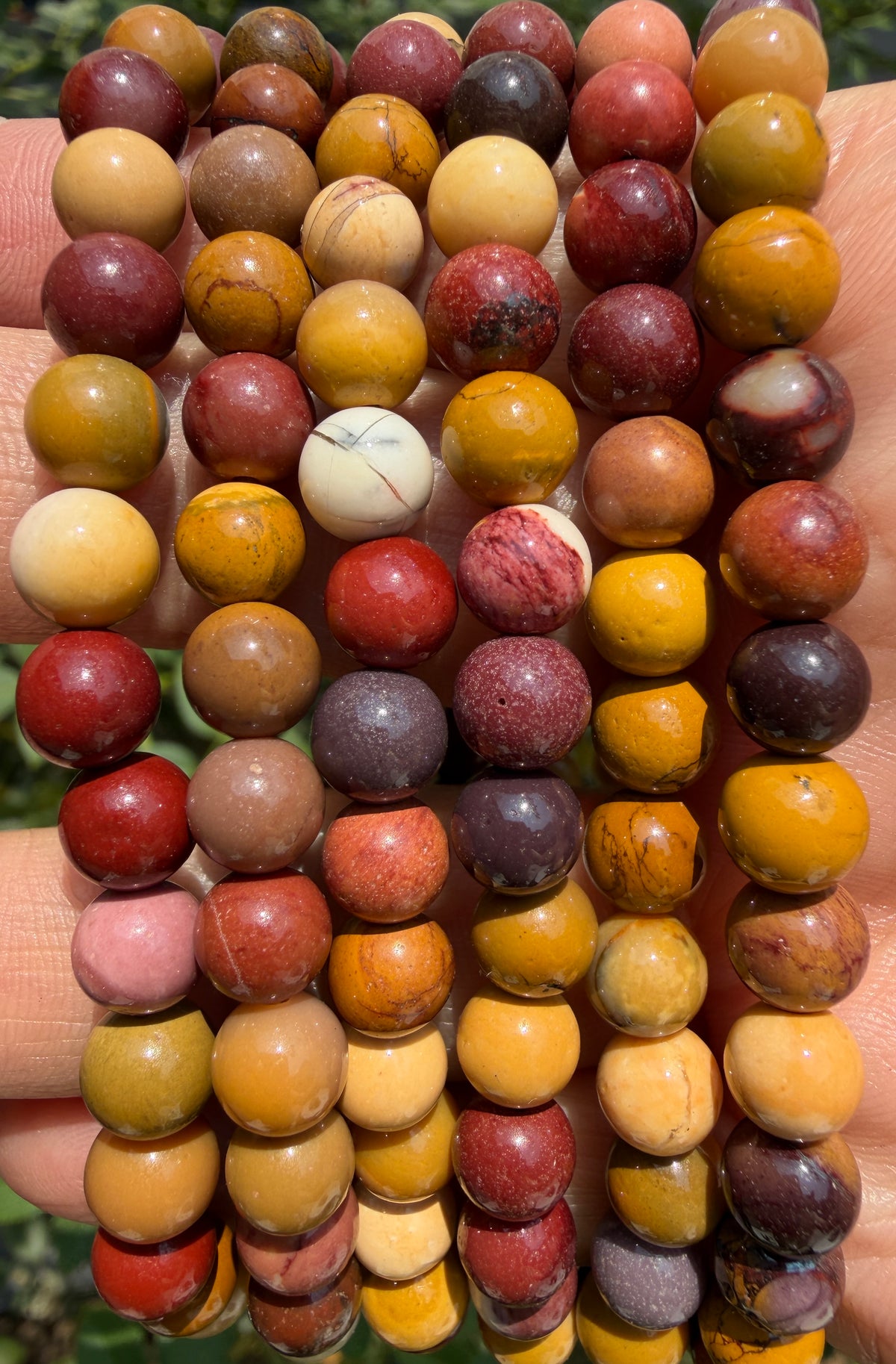 Wholesale Lot 6 Pcs Natural Mookaite Jasper 6mm 7.5” Crystal Healing Stretch Bracelet