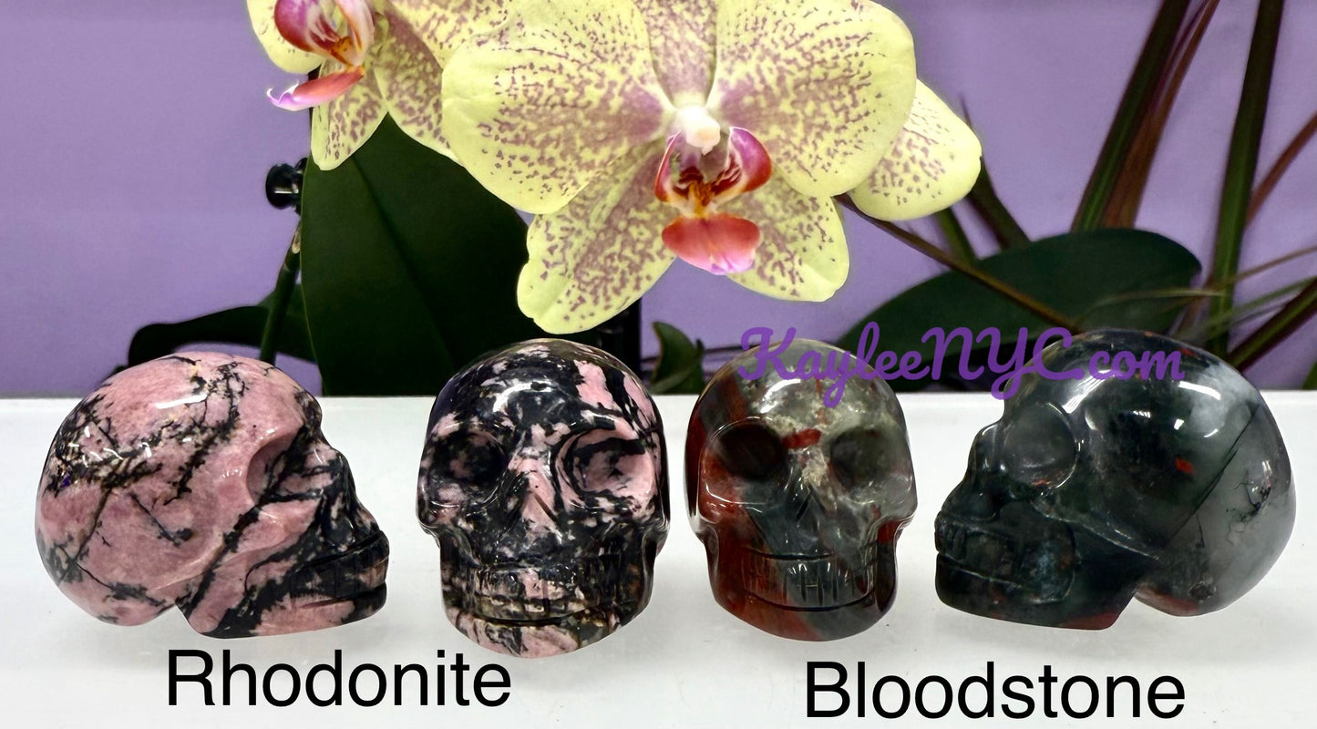 9 PCs 1.5” Natural Crystals Skull Healing Energy