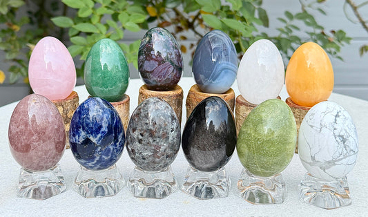 Wholesale Lot 12 Pcs 2” mix natural crystals Egg Healing Energy