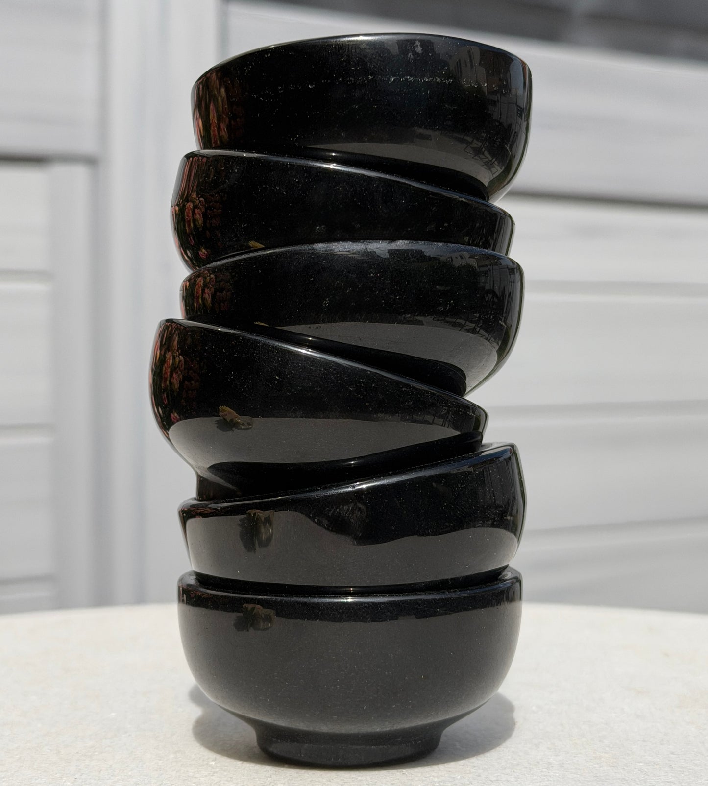 Wholesale Lot 6-8 pcs Natural Black Obsidian Bowl Crystal Healing Energy