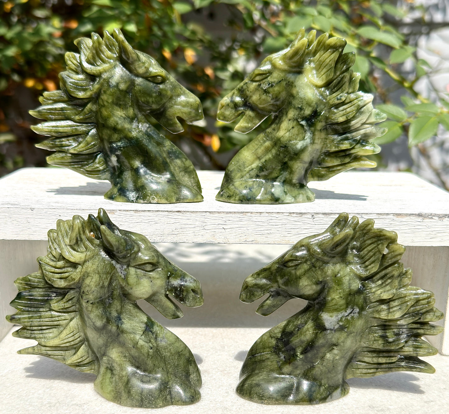Wholesale lot 4 PCs Natural Nephirte Jade Horse Crystal Healing Energy