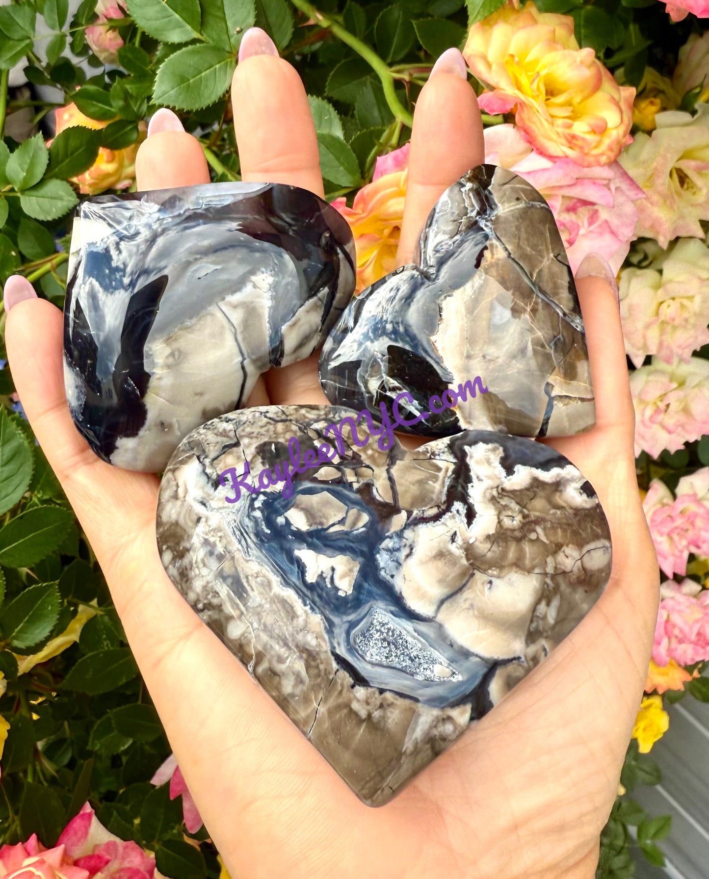 Wholesale 2 Lbs Lot Natural Volcano Agate Heart Crystal Energy