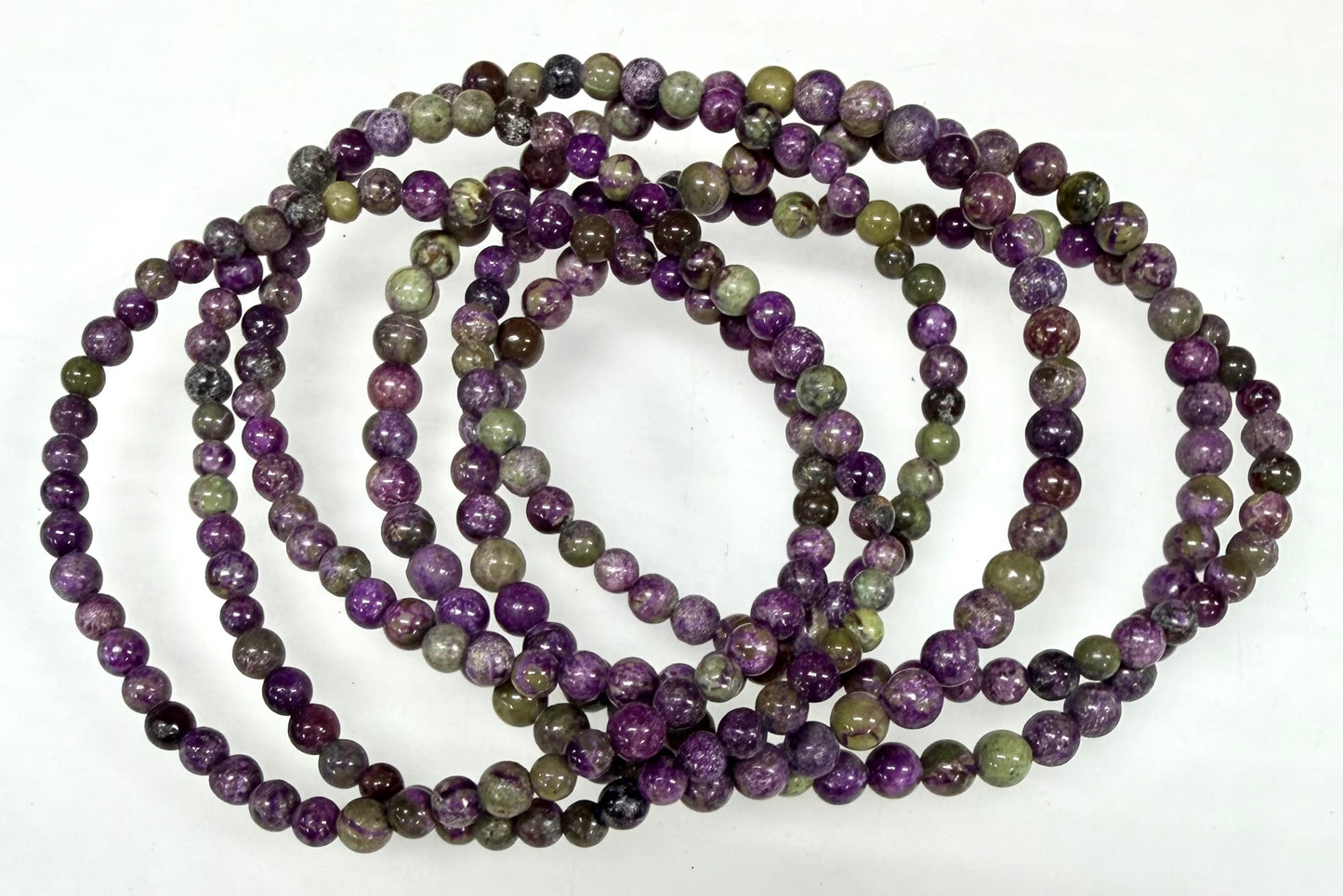 Wholesale 6 Pcs Natural Atlantisite 4mm 7.5” Crystal Healing Stretch Bracelet