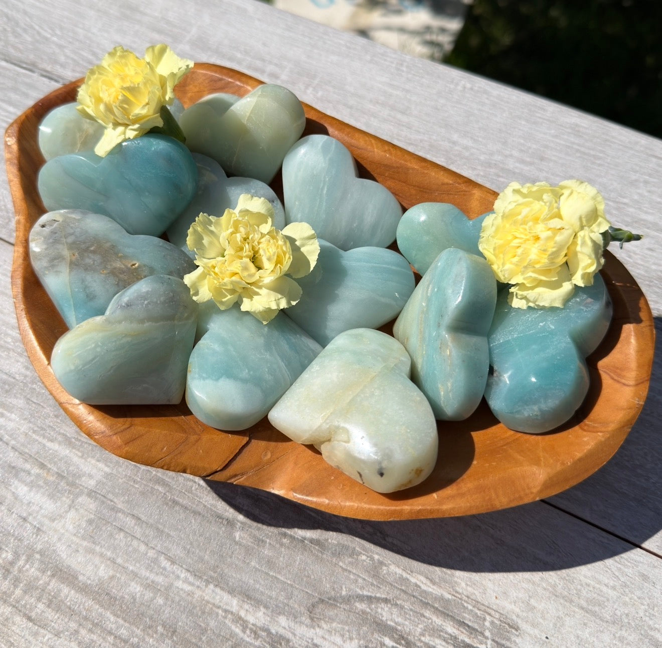Wholesale Lot – 2 lbs Natural Amazonite Heart Carvings Crystal Healing Energy