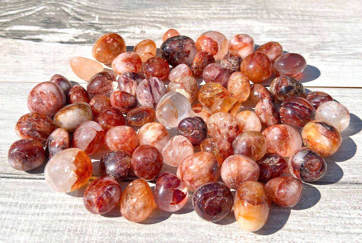 2 lbs Natural Hematoid aka Fire Quartz Tumble