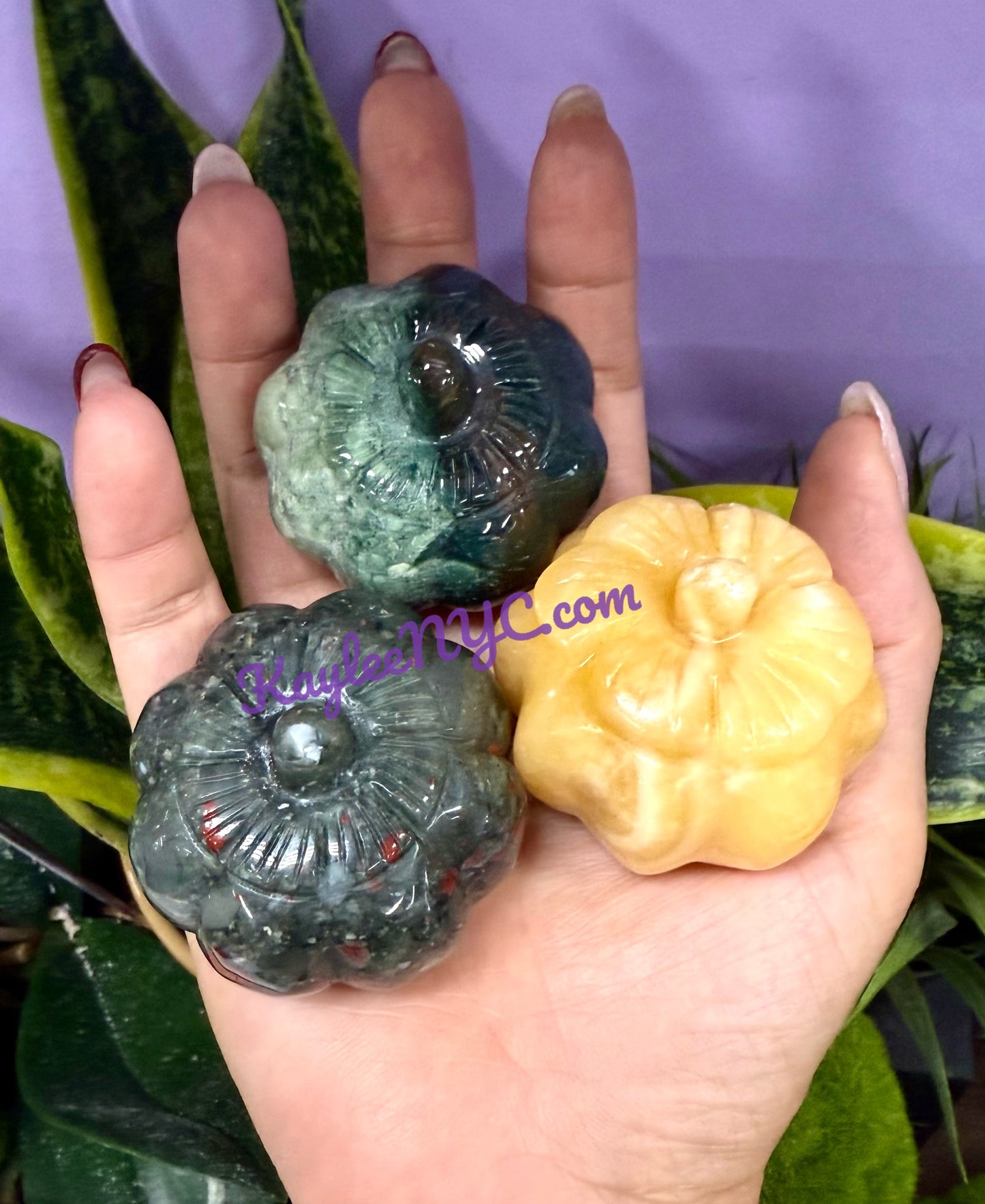5 PCs 2” Natural mix Crystals Pumpkin healing energy
