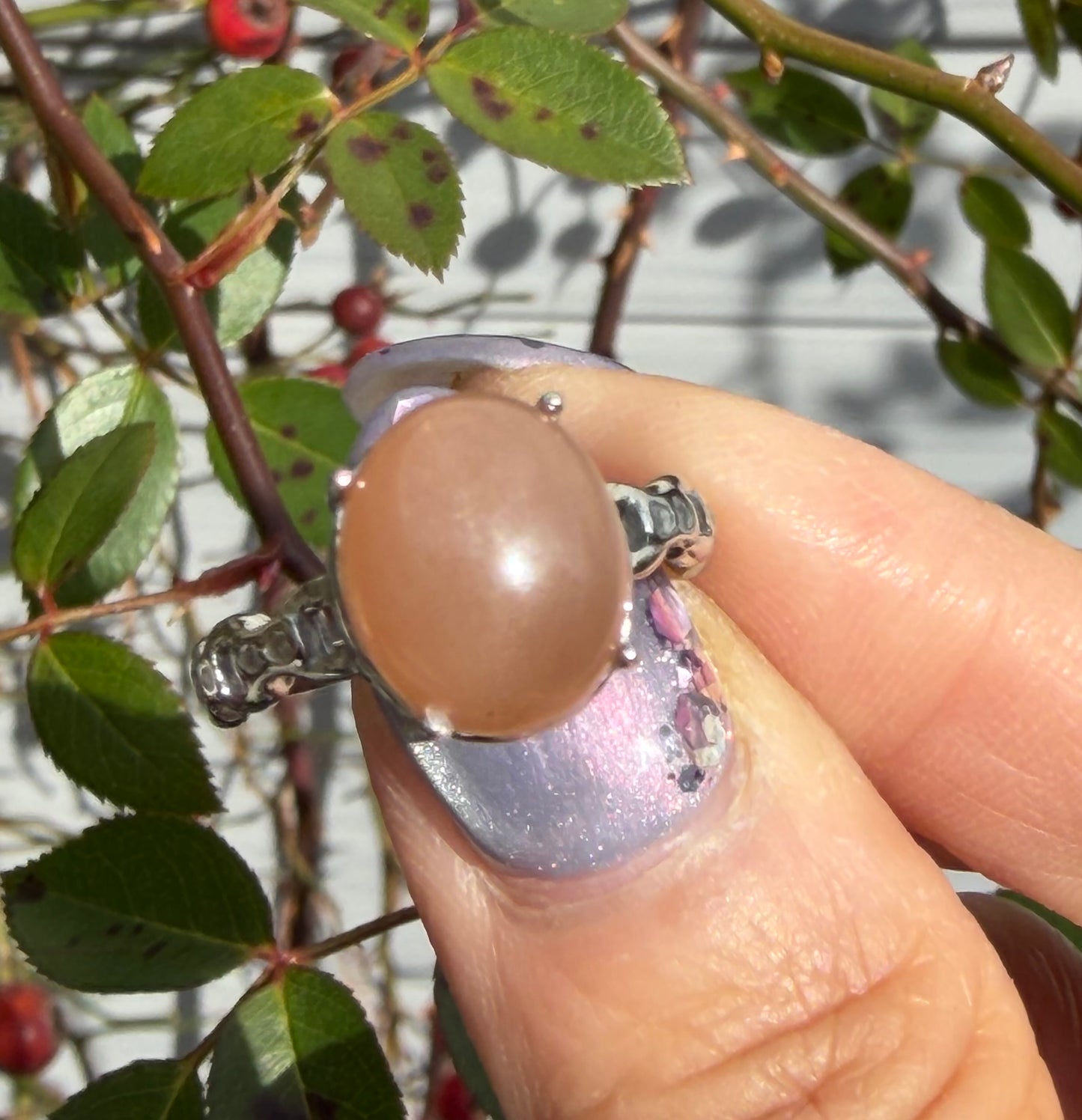 Wholesale Lot 7 pcs Natural Sunstone Stainless Steel Ring 10x12mm