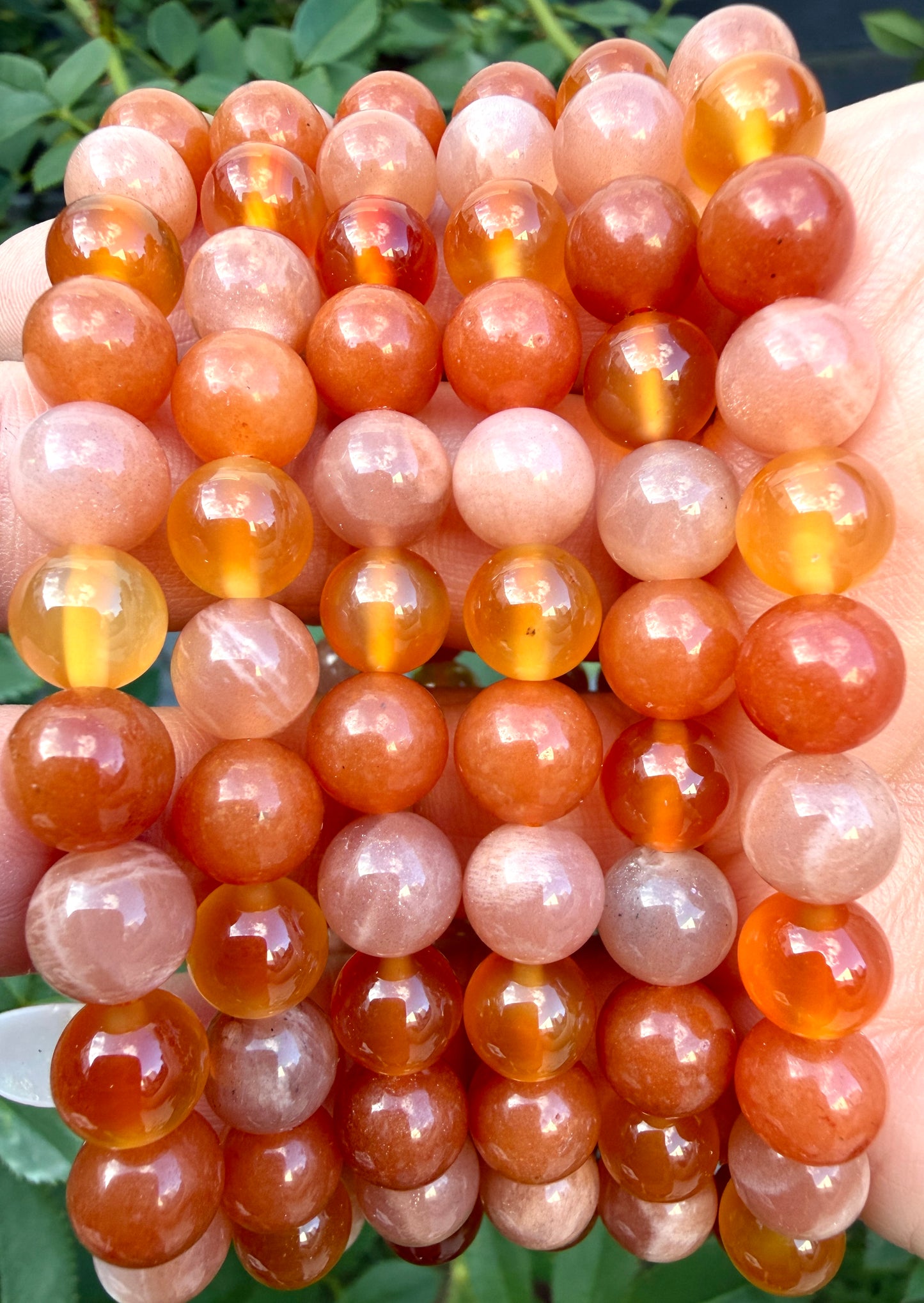 Wholesale 6 Pcs 8mm Natural Crystal Sacral Chakra Healing Stretch Bracelet 7.5”