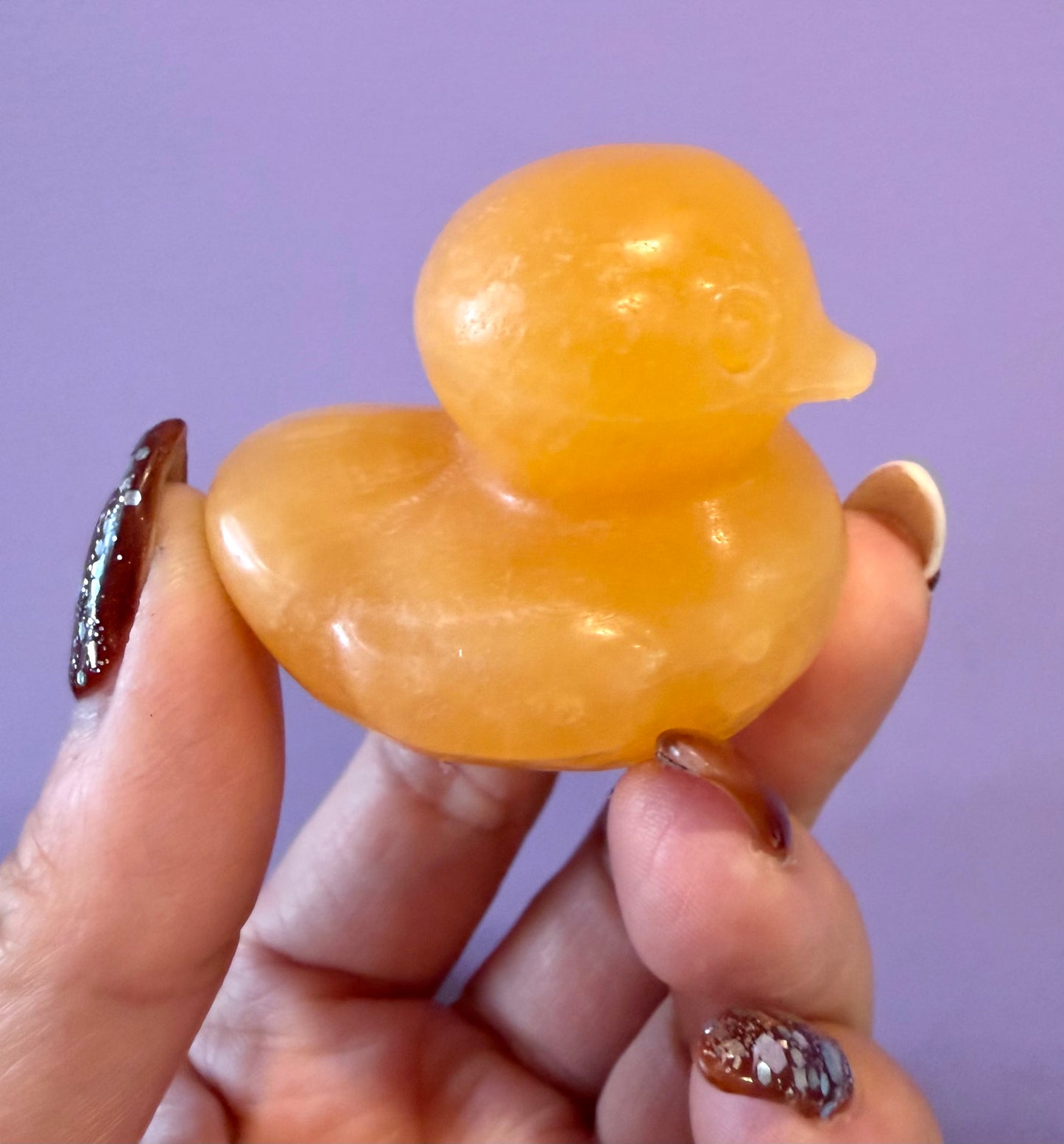 8 PCs 5cm Natural Orange Calcite Duck Crystal Healing Energy
