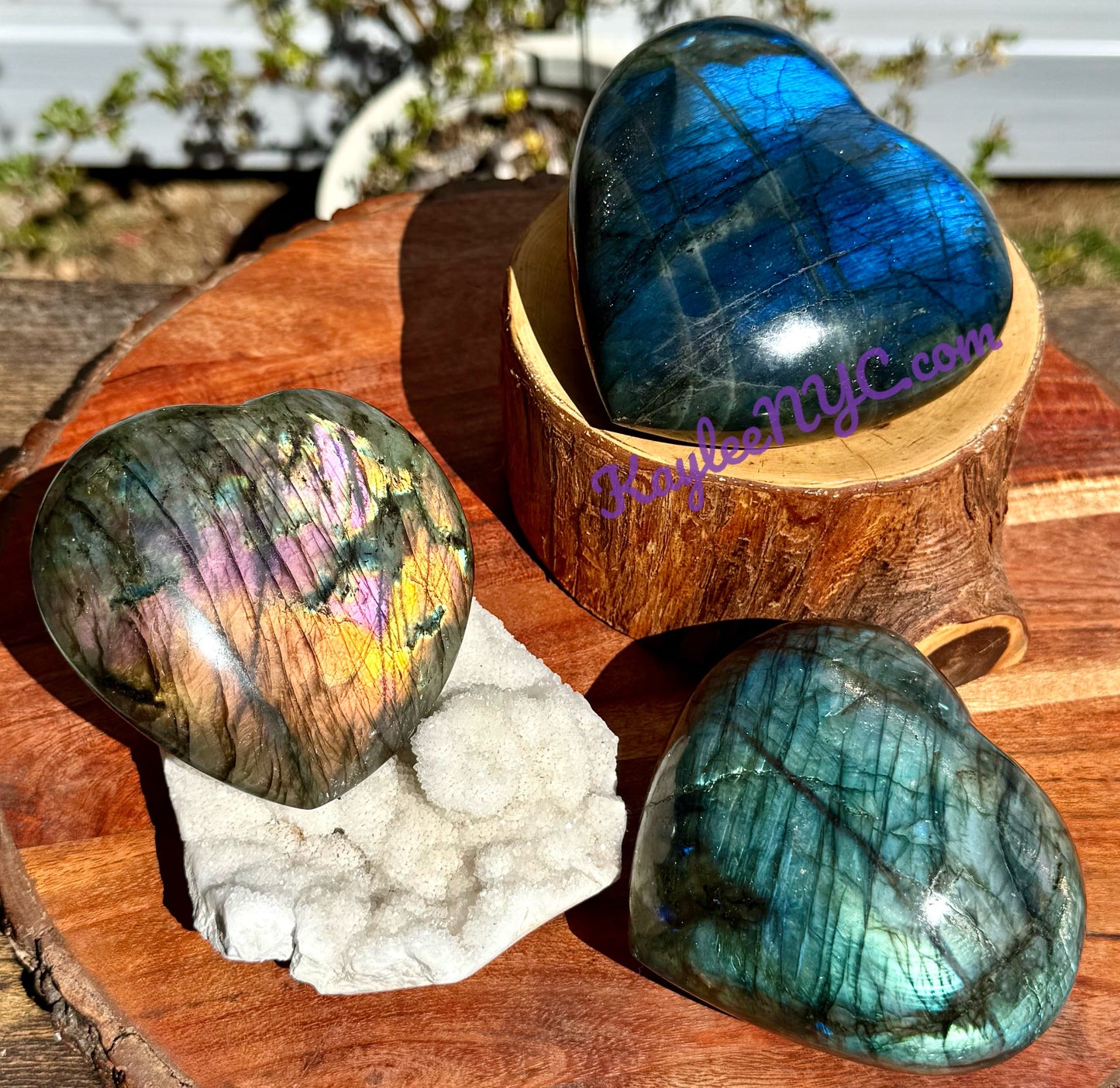 Wholesale 2 Lb Lot Natural Labradorite Heart Crystals Healing Energy