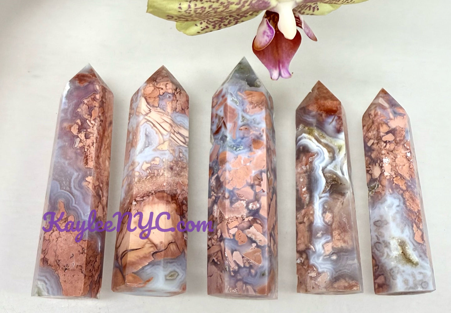 Wholesale Lot 1 lb Natural Pink Agate Obelisk Tower Point Crystal Healing Energy