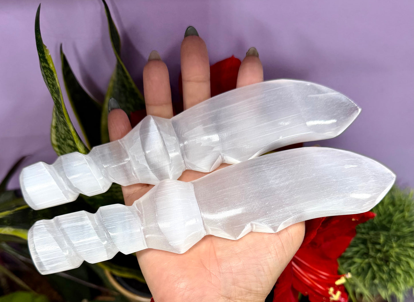 Wholesale Lot 6 pcs Natural Selenite aka Satin Spar Knife 20cm