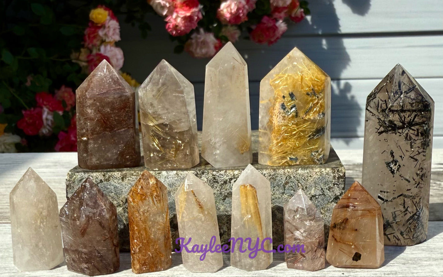 Wholesale Lot 0.5 lb Natural Rutilated Quartz Obelisk Tower Point Crystal Healing Energy