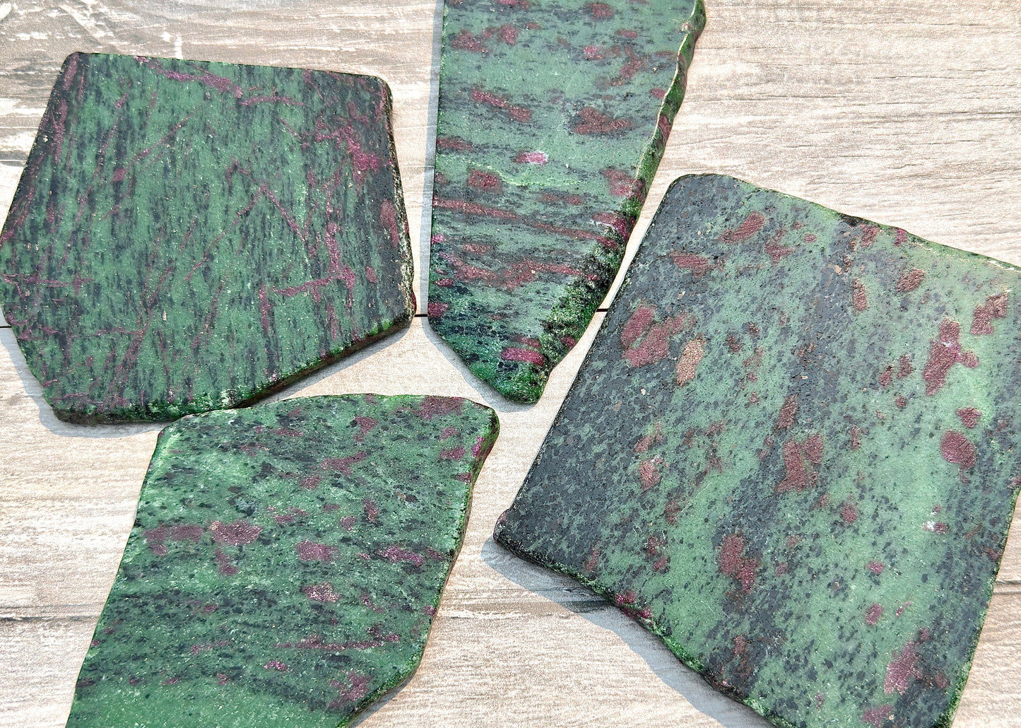 4-5 pcs Natural Ruby Zoisite Slabs Crystals Healing Energy
