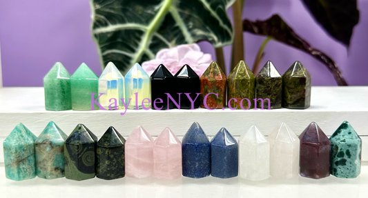 22 PCs Natural Mix Crystal Mini Obelisk Tower Point