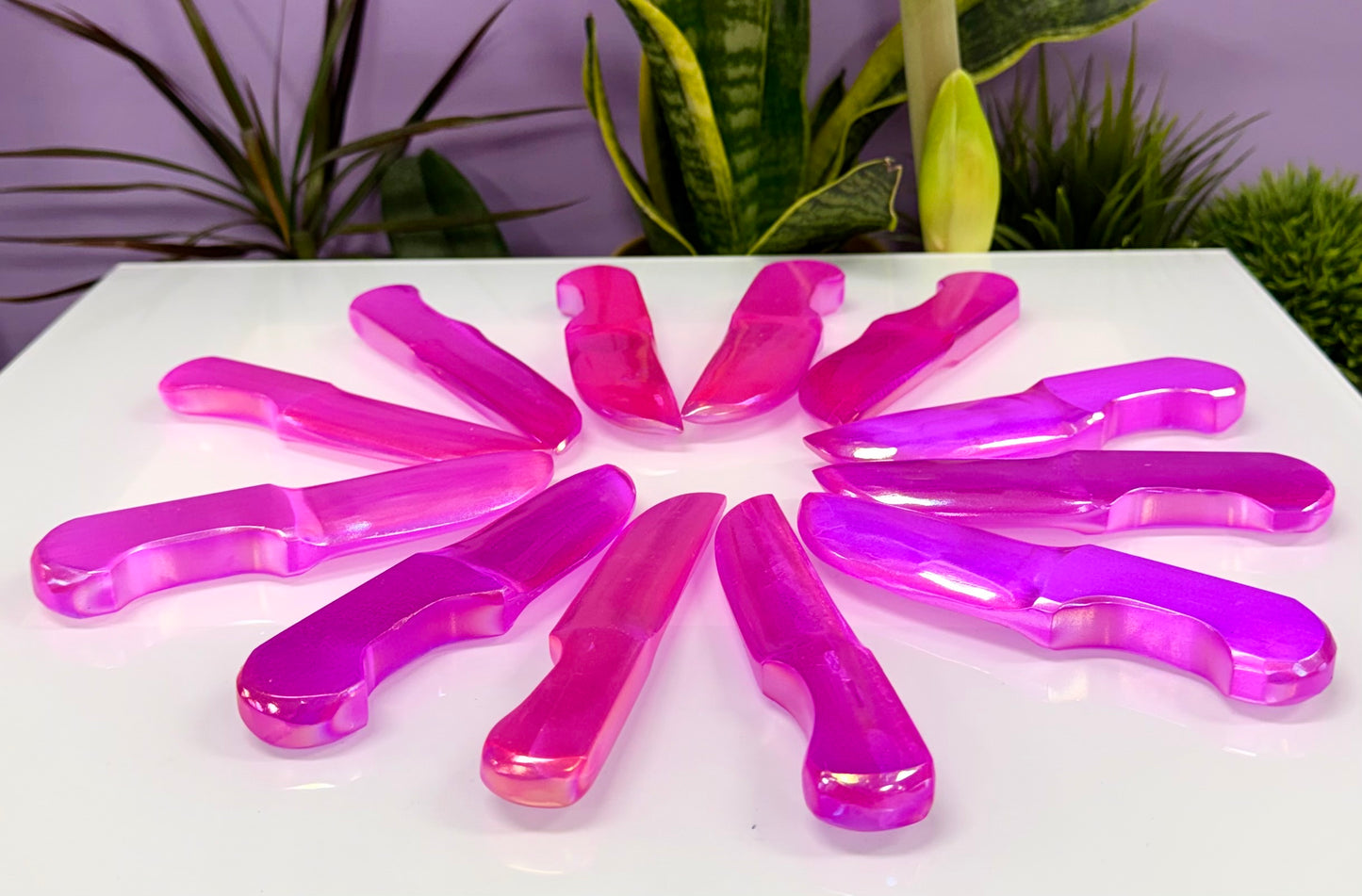 Wholesale Lot 12 pcs Pink Aura Selenite aka Satin Spar Knife ~13cm