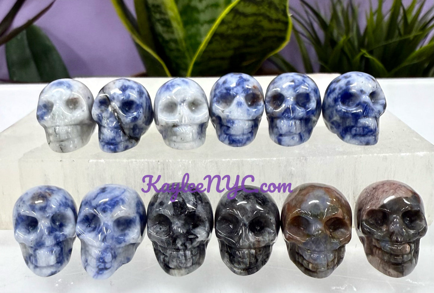 12 PCs 22mm Natural Crystal Mini Skull