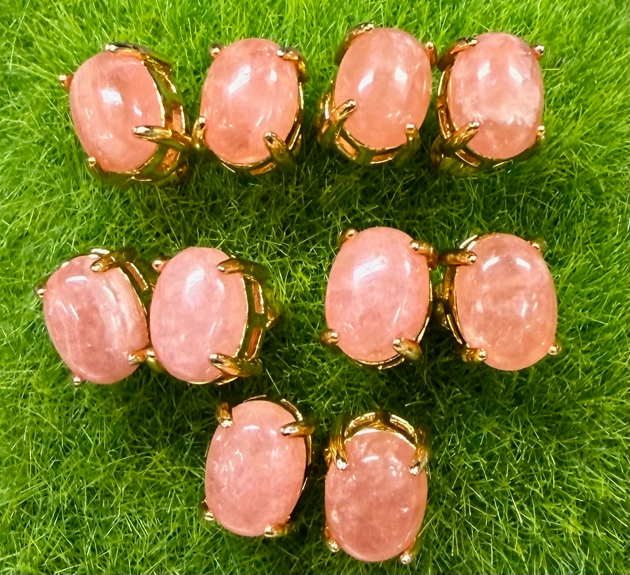 Wholesale Lot 5 Pairs Natural Rhodochrosite Sterling Silver(925) Earring Studs 6mm