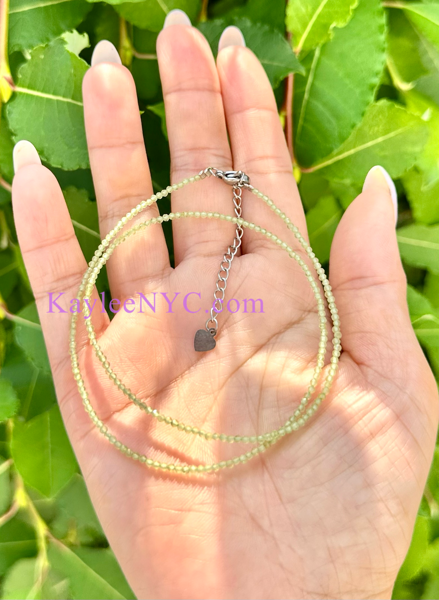 6 PCs 2mm Natural Peridot Necklaces