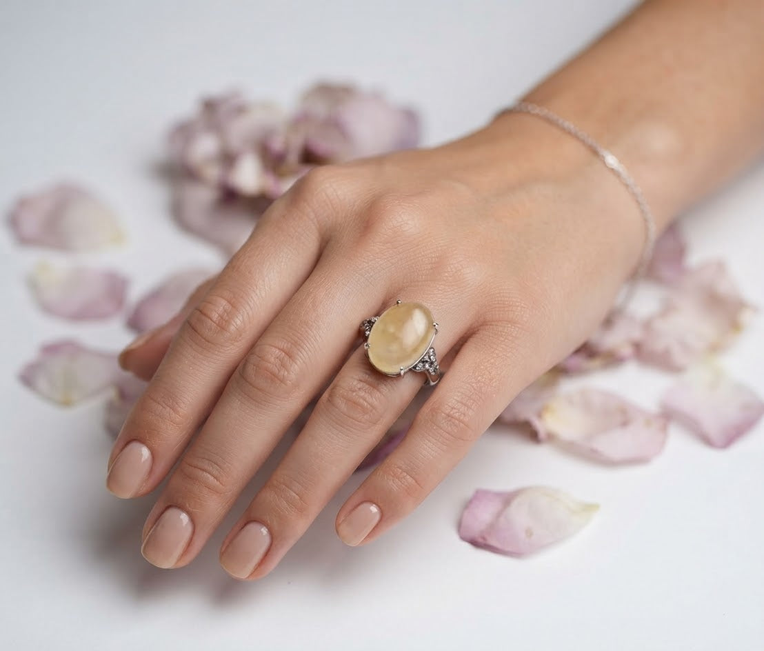 Wholesale Lot 7 pcs Natural Flower Agate Stainless Steel Ring 13x18mm