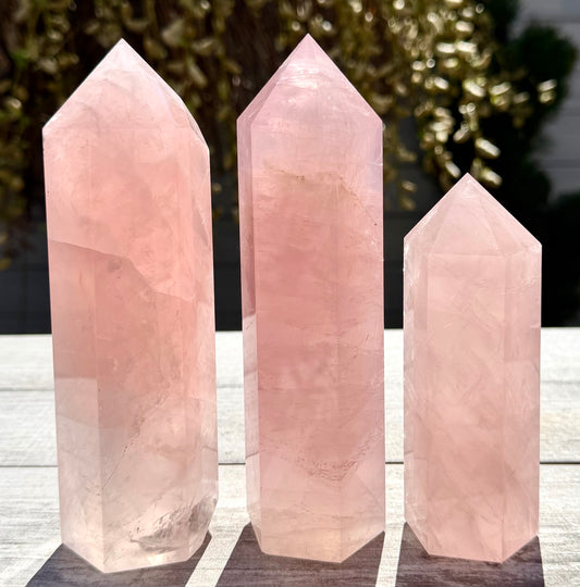Wholesale Lot 4 Pcs Natural Rose Quartz Tower Crystal Obelisk point 3.8 to 4 lbs Healing Energy