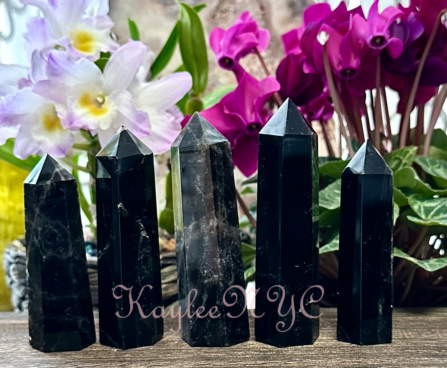 Wholesale Lot 1 lb Black Rose Quartz Obelisk Tower Point Crystal Healing