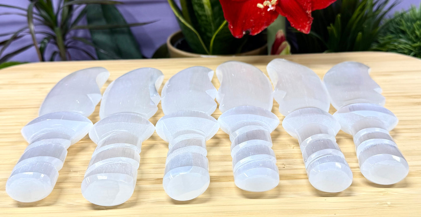Wholesale Lot 6 pcs Natural Selenite aka Satin Spar Knife 20cm