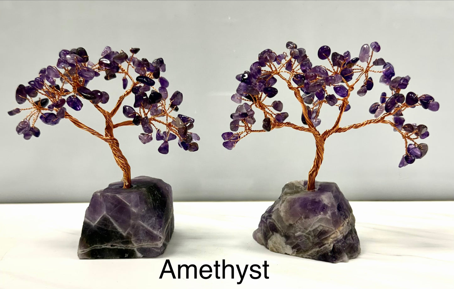 Wholesale Lot 7Pcs Bonsai Tree with Amethyst Crystal Base