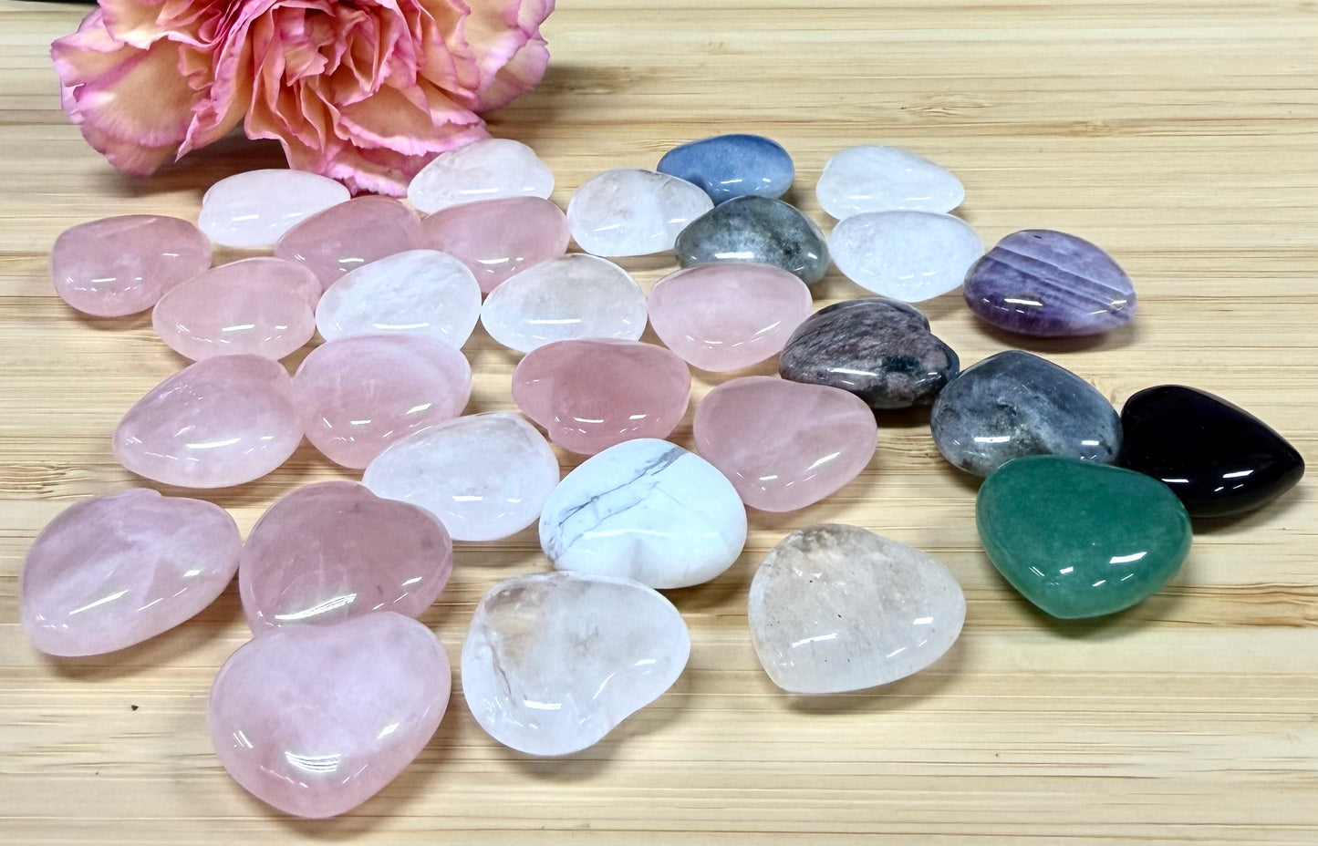 Wholesale Lot 30 Pcs 20mm Mix Crystal Hearts Nice Quality Healing Energy