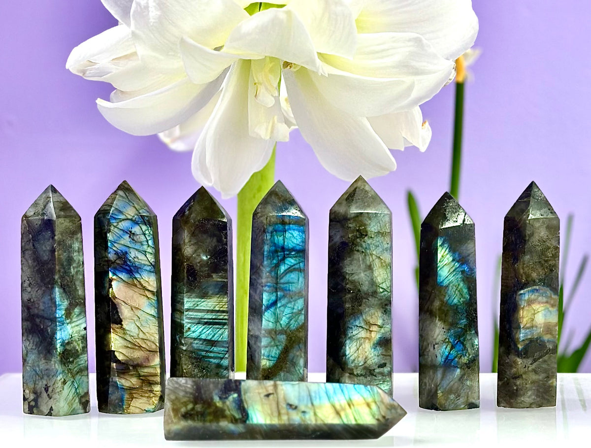 Wholesale Lot 2lbs Natural Labradorite obelisk Tower Point Crystal Healing Energy