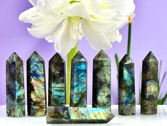 Wholesale Lot 2lbs Natural Labradorite obelisk Tower Point Crystal Healing Energy