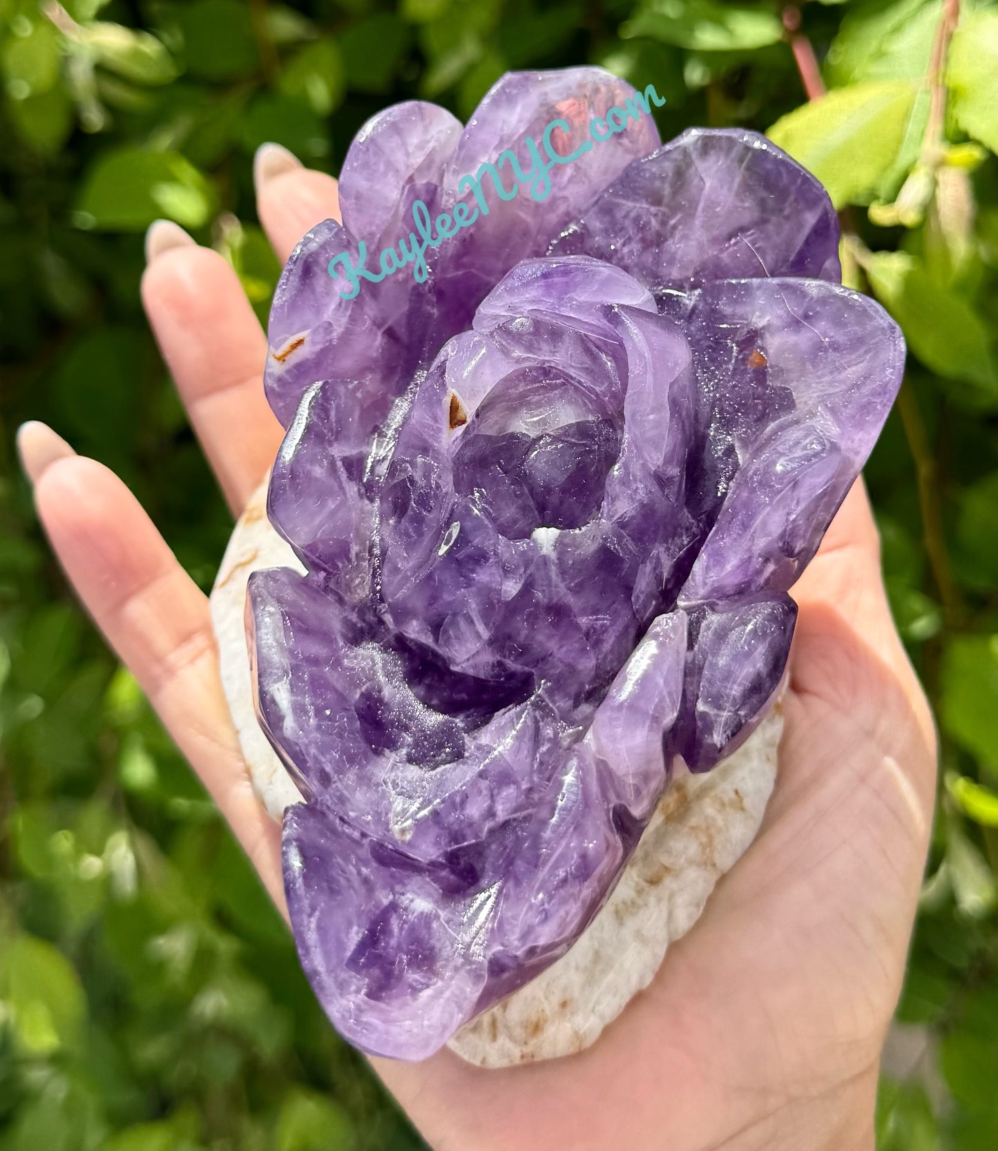 3-4 PCs Natural Amethyst Flowers Carving Crystals Healing Energy