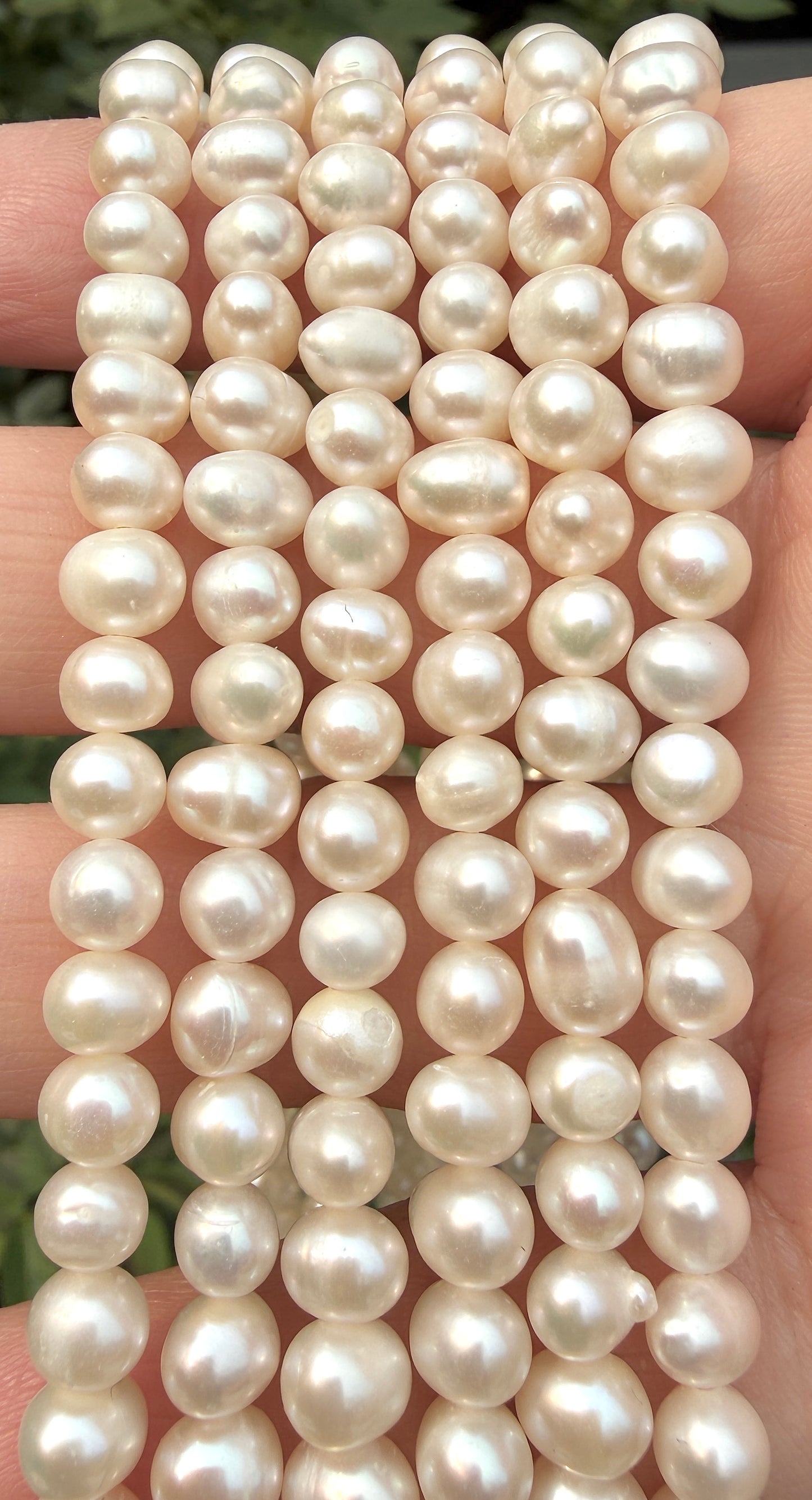 6 PCs 6 pcs ~6mm Natural Freshwater Pearl Necklace Healing Energy