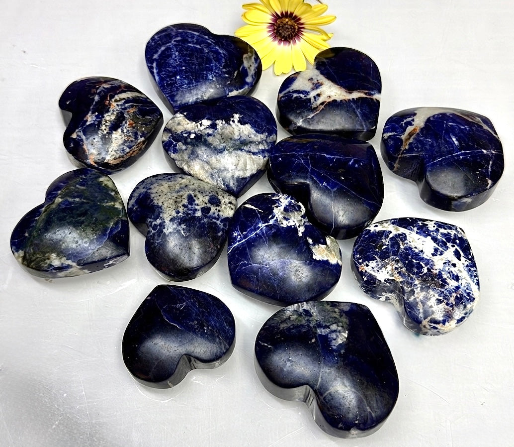 Wholesale 2 Lb Lot Natural Sodalite Heart Crystal Energy