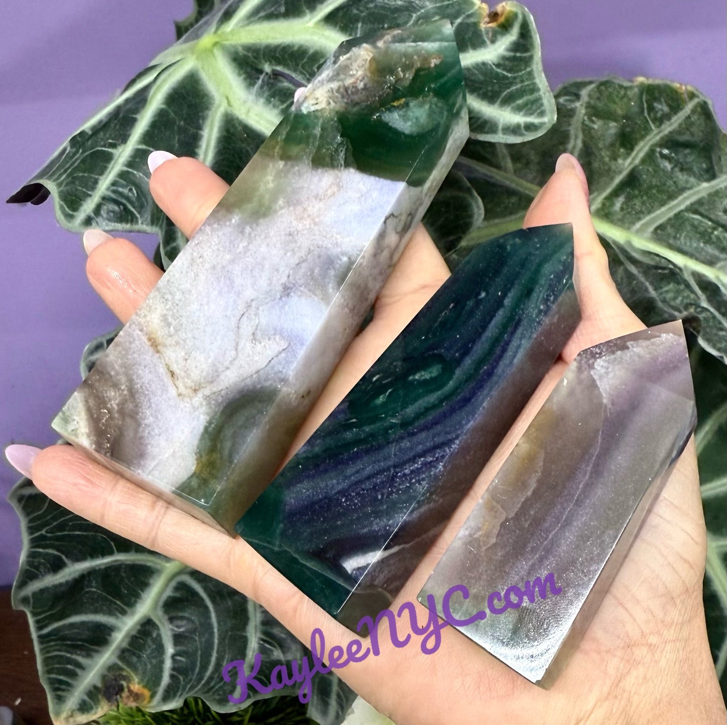 Wholesale Lot 2 Lbs Natural Silk Fluorite Tower Obelisk Point Crystal Energy