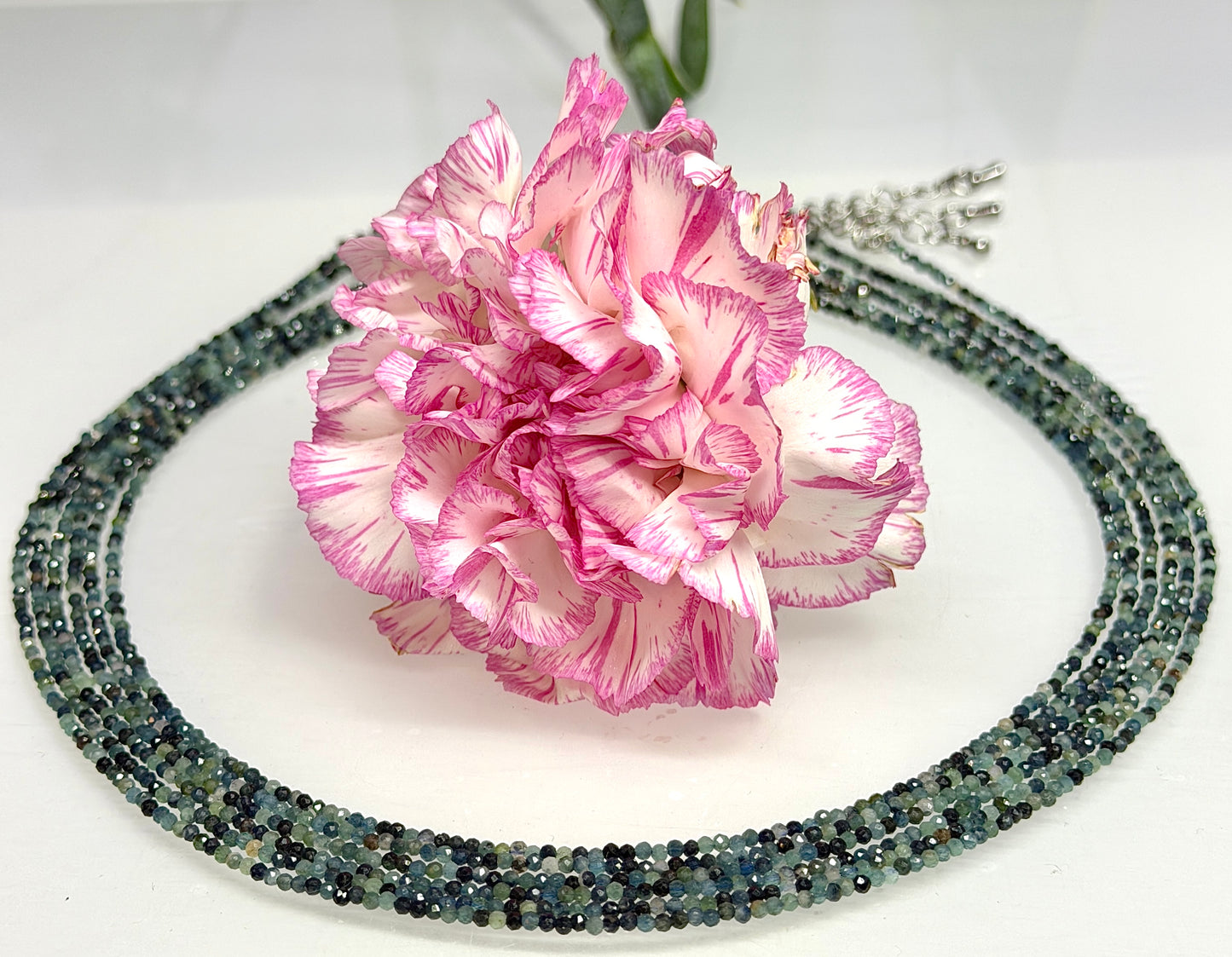 6 PCs 2mm Natural Blue Tourmaline Necklaces