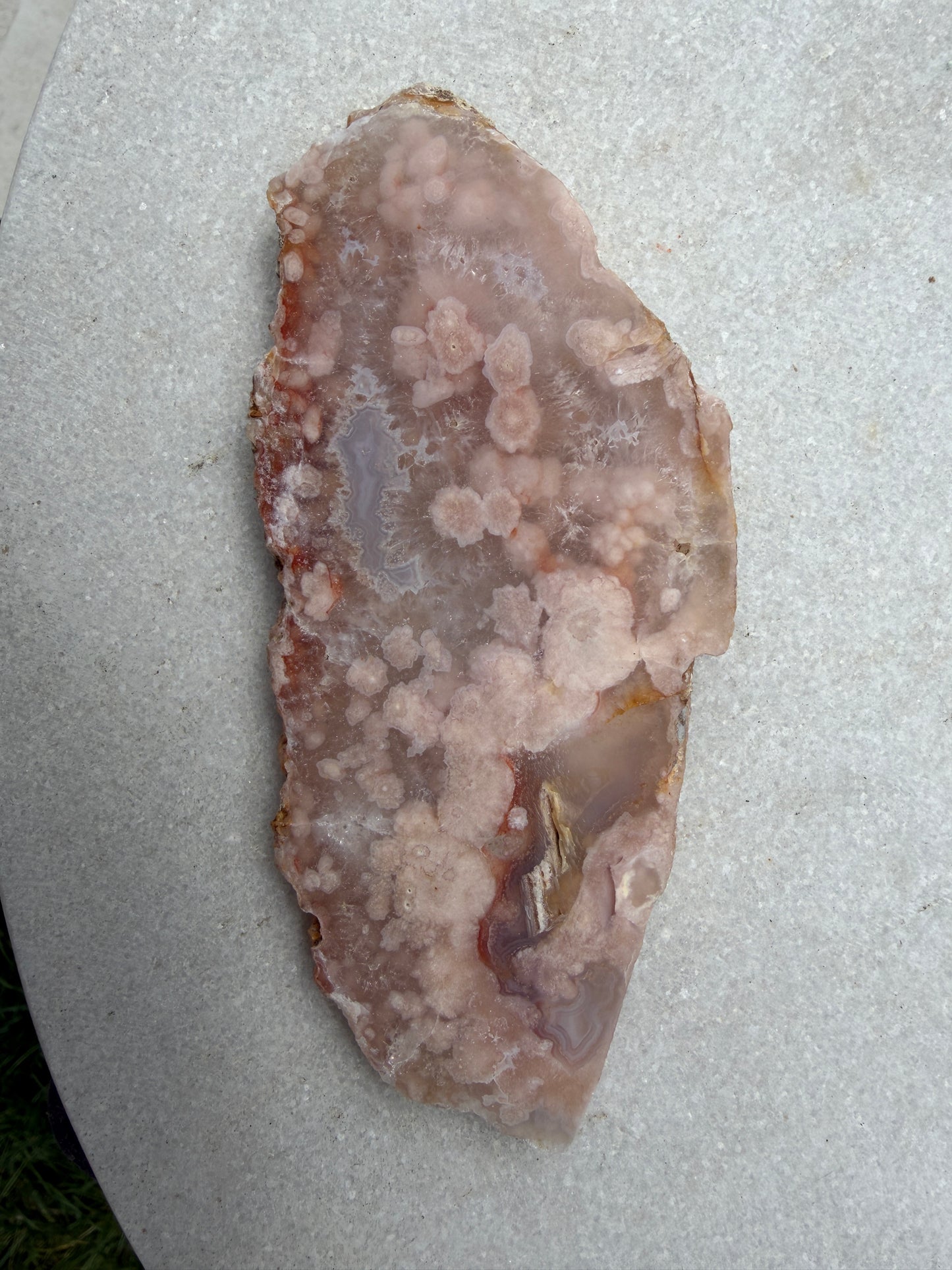 2 lbs Natural Pink Amethyst Flower Agate Slabs crystal healing energy