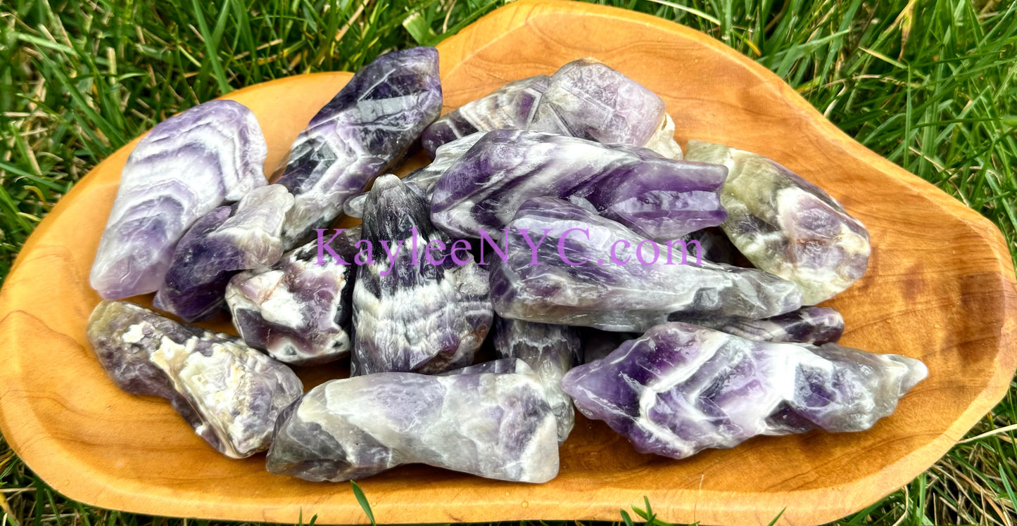 2 lbs Natural Chevron Amethyst Tumble Crystals Healing Energy