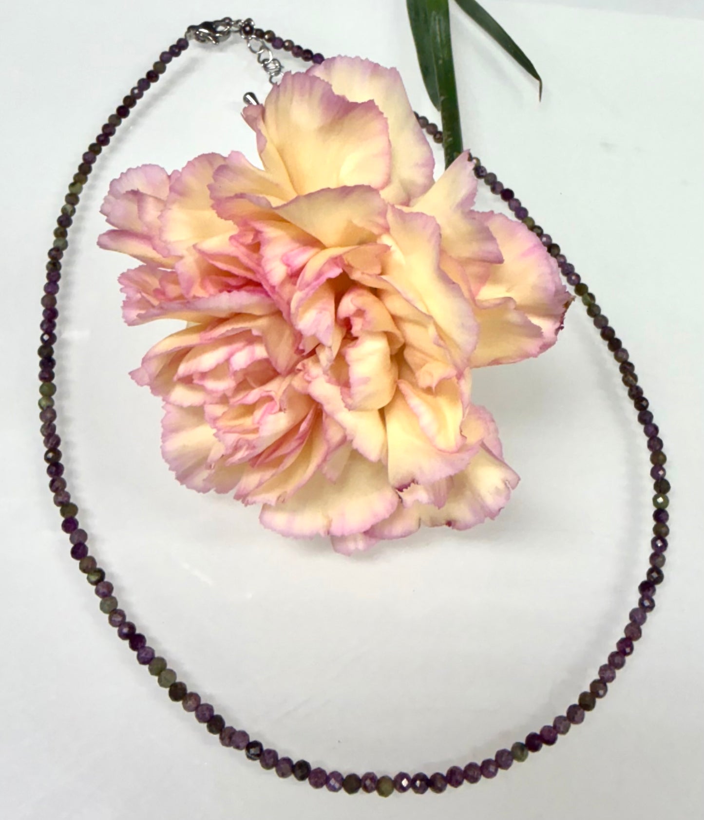 6 PCs ~3mm Natural Atlantisite Necklace with Stainless Steel Clasp
