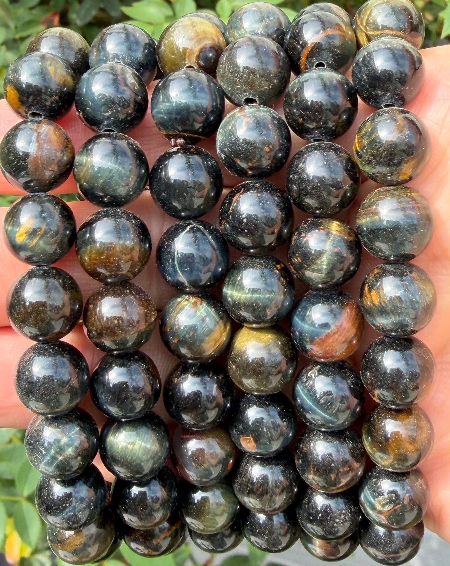 Wholesale Lot 6 Pcs Natural Blue Tiger Eye 10mm 8” Stretch Bracelet