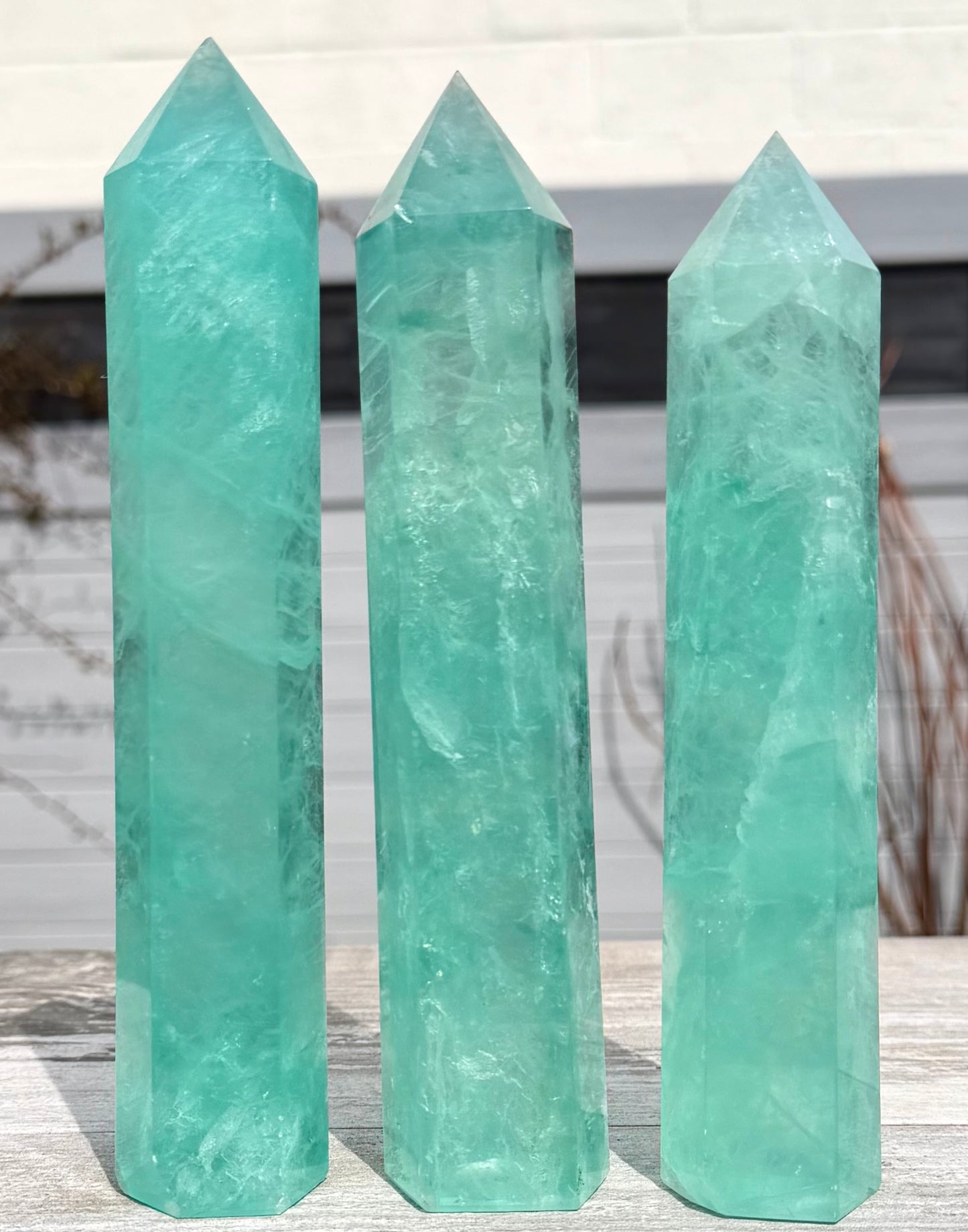 Wholesale Lot 3-4 PCs large Mint Green Fluorite Tower Obelisk Point Natural Crystal Healing