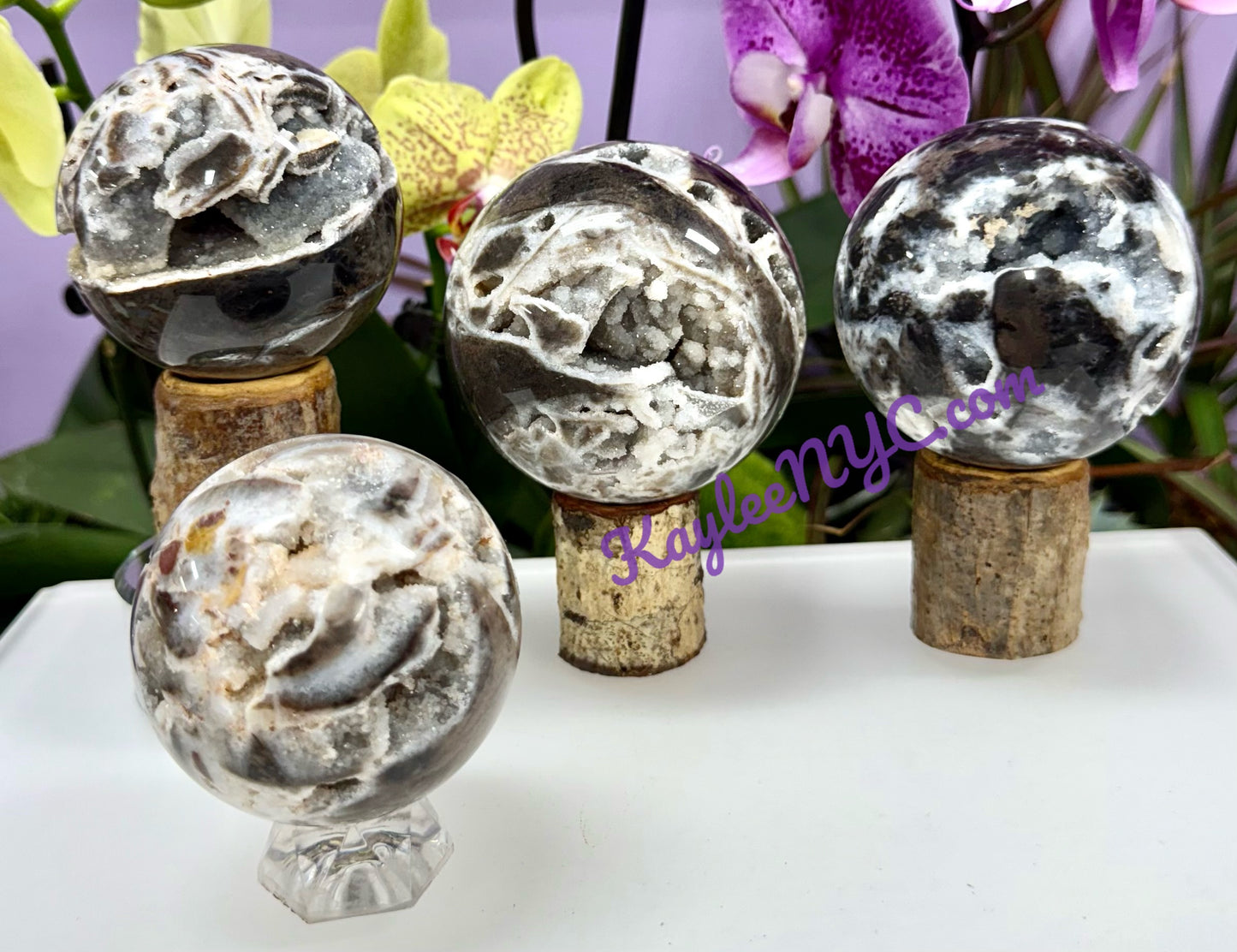 Wholesale Lot 4-5 PCs Natural Sphalerite Spheres Crystal Ball 3.8 to 4 lbs