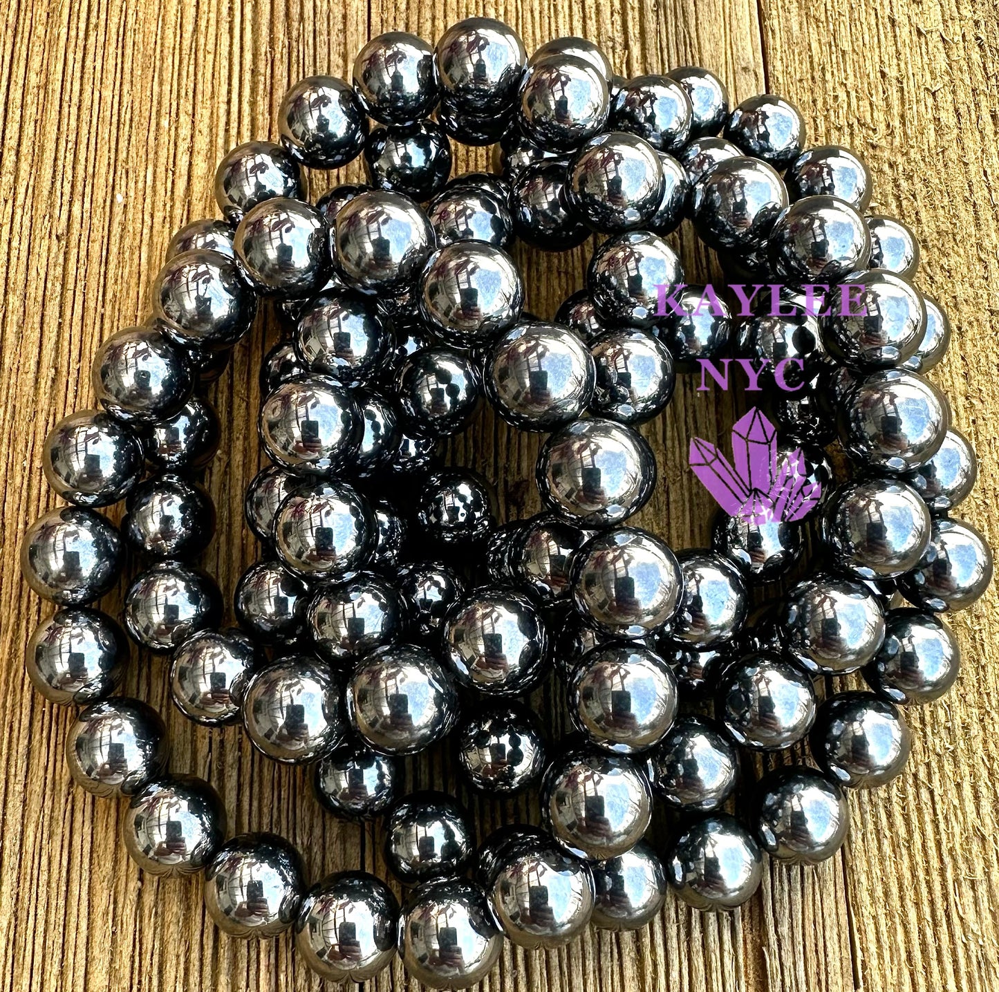 6 PCs 10mm Terahertz Stretch Bracelet 7.5”