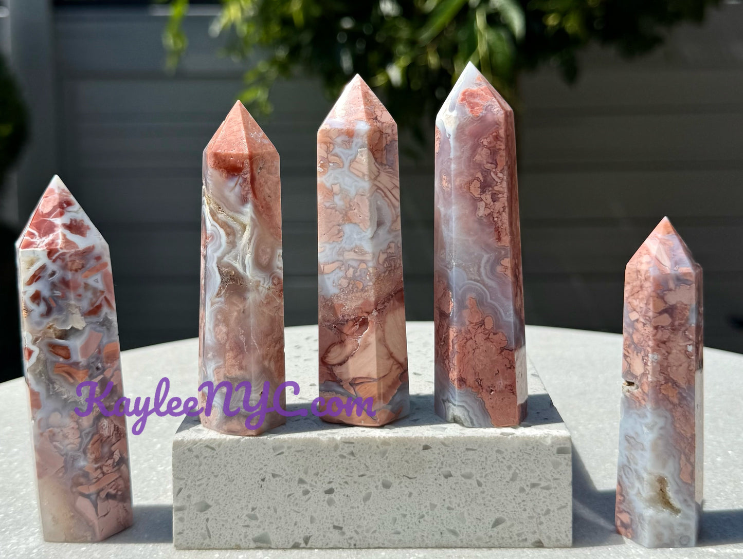 Wholesale Lot 1 lb Natural Pink Agate Obelisk Tower Point Crystal Healing Energy