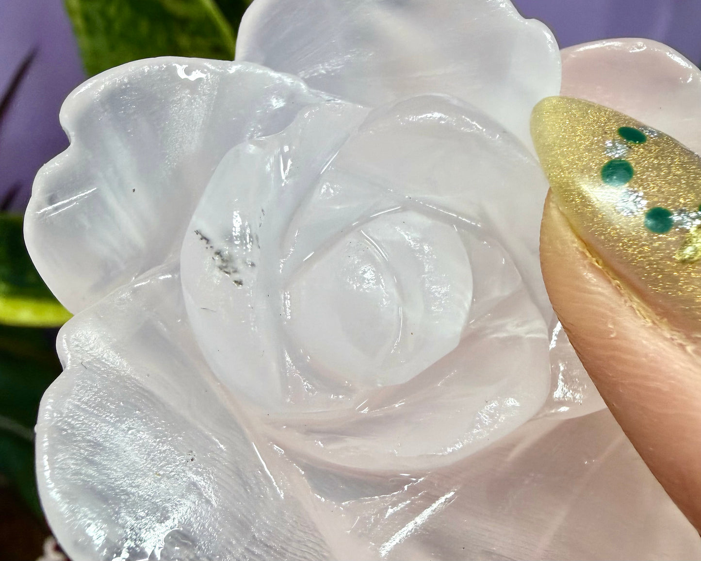 4-5 PCs Natural Mangano Calcite Flowers Carving Crystals Healing Energy