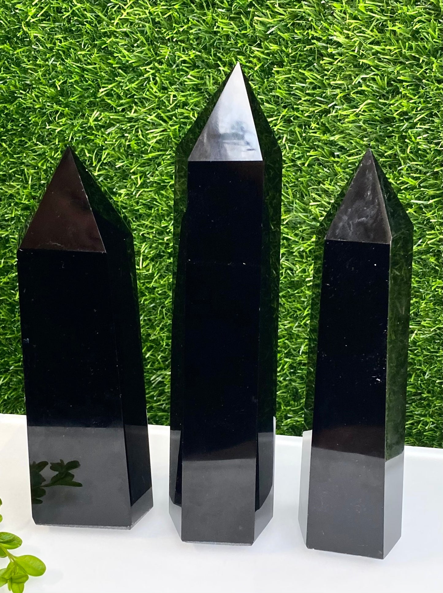 3 to 5 PCs large Black Obsidian Obelisk Tower