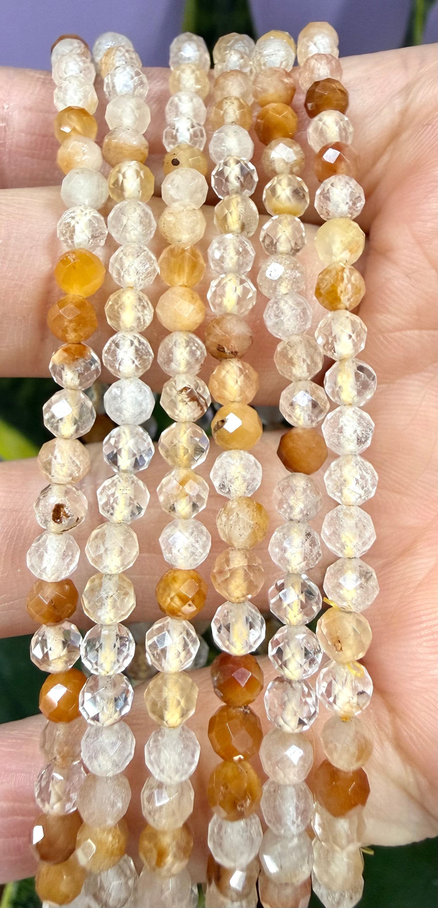6 PCs 4mm Natural Amphibole Quartz Stretch Bracelet 7.5”