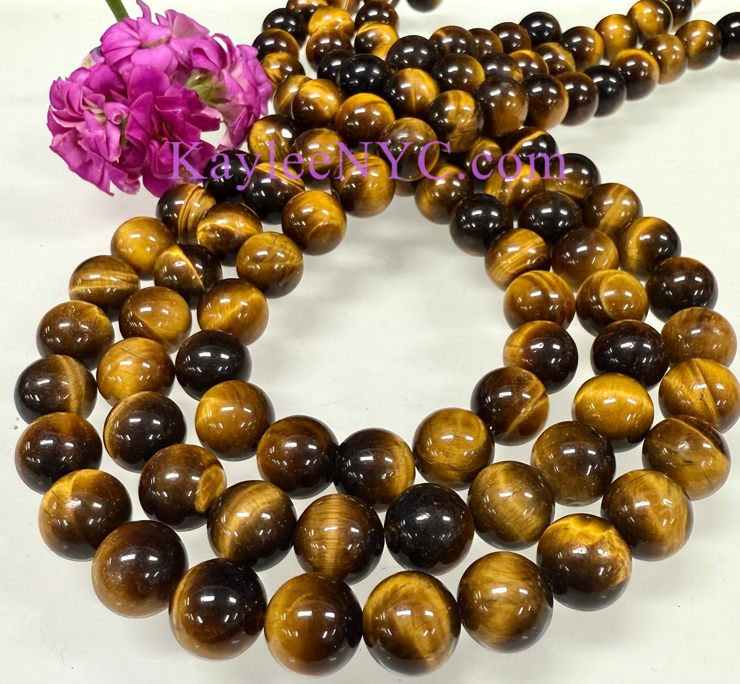 3 strands 10mm Natural Tiger Eye Beads Crystal Healing Energy